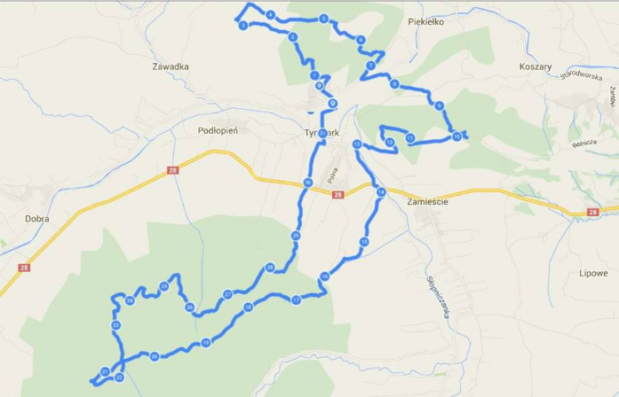 Tymbarskie Pagórki - trasa