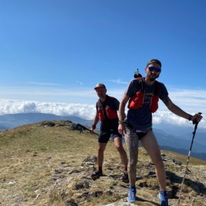 Mieczysław Król i Przemek Chojnacki na trasie Pyreness Strage Run etapu 1
